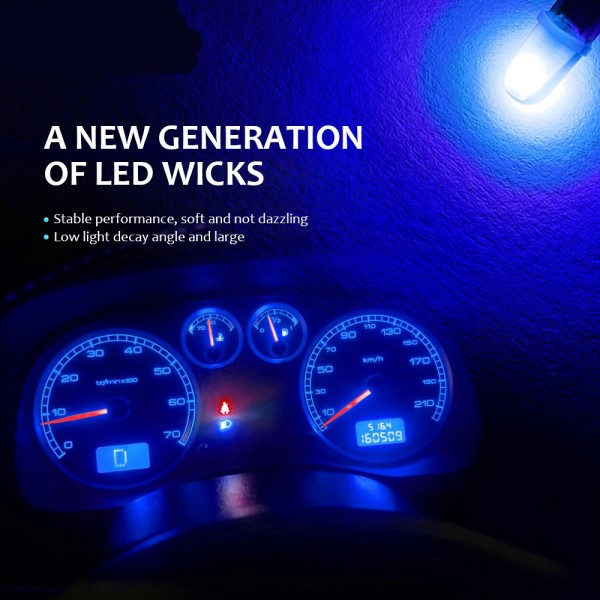 T5 W3W 2 SMD 3014 LED Instrument Panel Dashboard Light Bulbs LED e 12v AC/DC universal