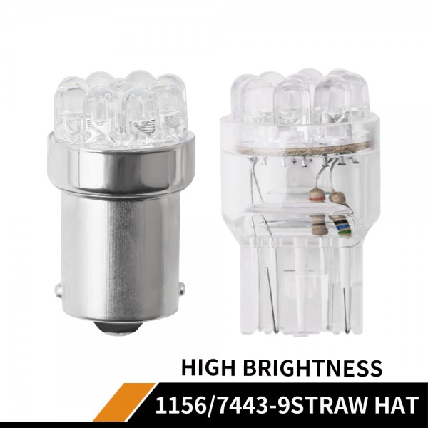 1156 1157 7443 straw hat 9led car bulb