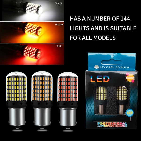 1156 BA15S 1157 BAY15D 144 SMD 3014 LED Bulb 
