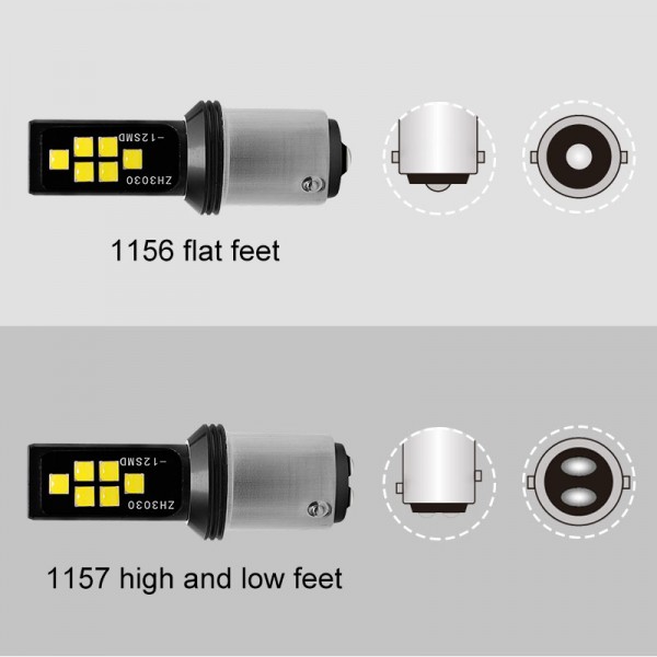 1156 S25 1157 3030 12SMD Canbus 12-24V LED Bulb 