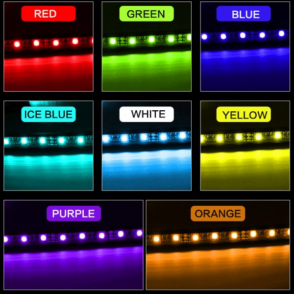  4 x 18LEDs Wireless Remote RGB styling Interior Car LED Atmosphere Light