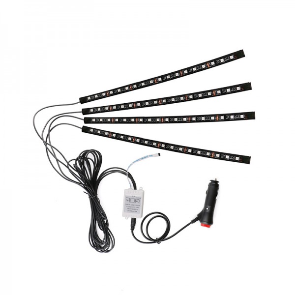  4 x 18LEDs Wireless Remote RGB styling Interior Car LED Atmosphere Light