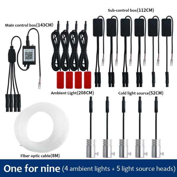 Car LED Accent Interior Ambient Light Strip Light with Phone APP Control 