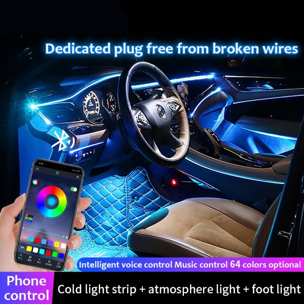 Car LED Accent Interior Ambient Light Strip Light with Phone APP Control 