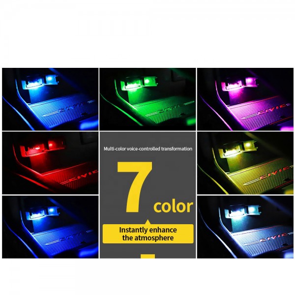 Car LED atmosphere lamp USB intelligent voice control 