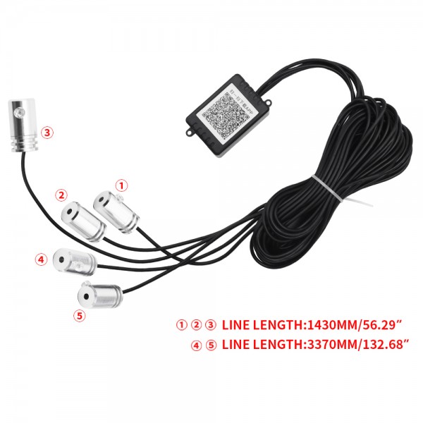 Car strips Decorative light string Cold Color Phone Bluetooth Music Control