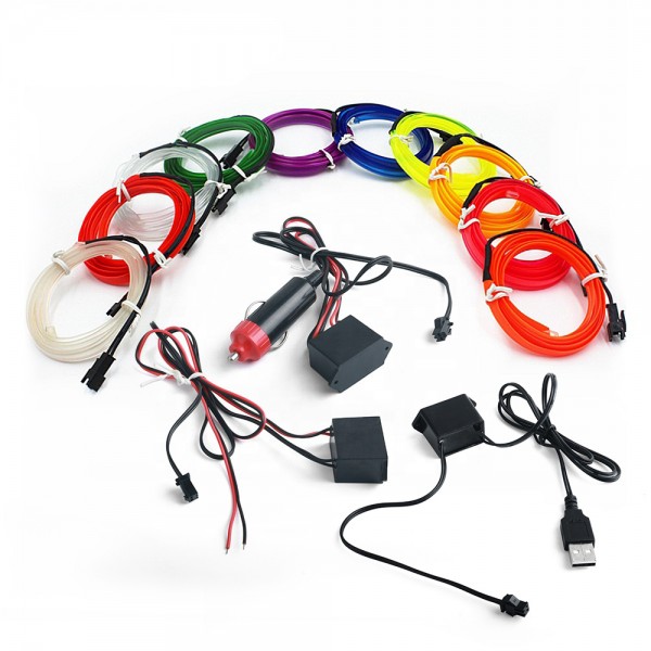 USB Cold Light Strips Line Interior Decoration with Cigarette lighter