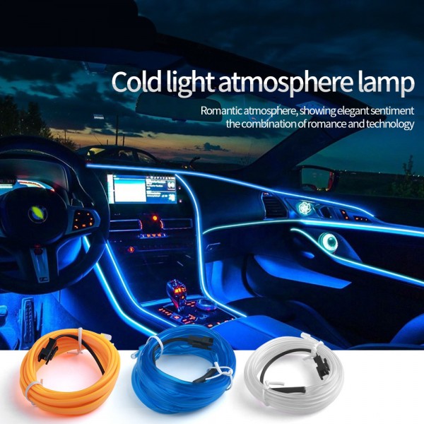 USB Cold Light Strips Line Interior Decoration with Cigarette lighter