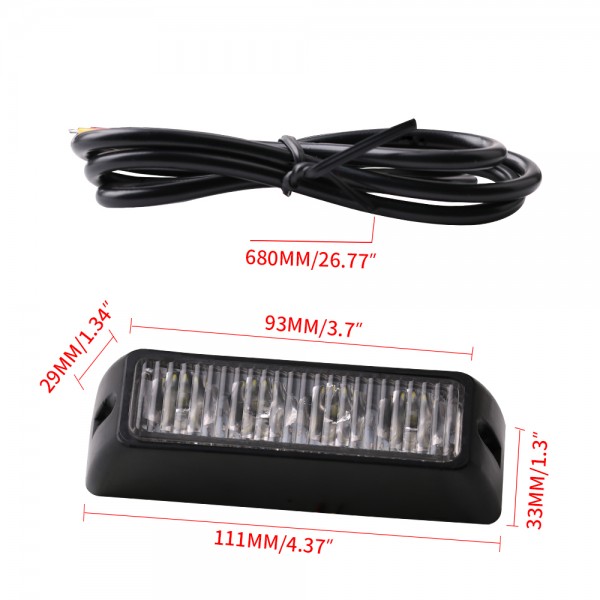 12V 4 Led Strobe Warning strobe car led light bar