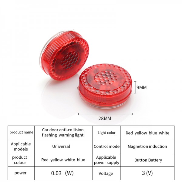 Car Led Door Open Strobe Warning Light 