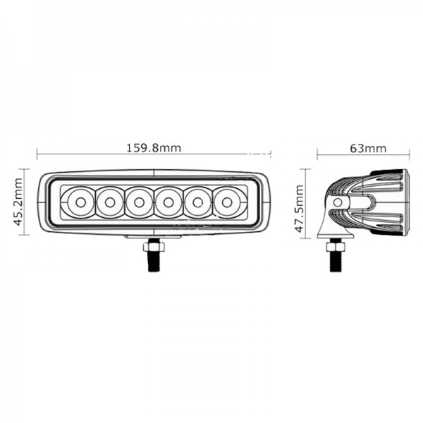 18W 6.3 inch Epistar LED Work Light