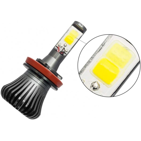  Switchback 6000K White / 3000K Golden Yellow Dual-Color COB LED Fog Light Lamp Bulbs DRL