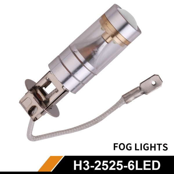 2525 6SMD H3 car motorcycle led fog driving light lamp bulb