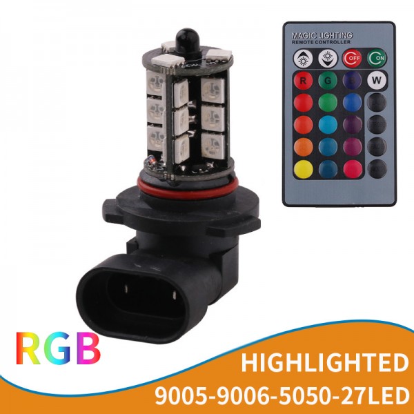 27SMD DC12V multi-color RGB 5050 HB4 9006 LED fog lights
