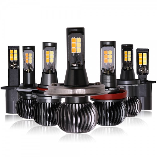 2pcs High Power 9005 9006 Dual Color LED Front Fog Lights