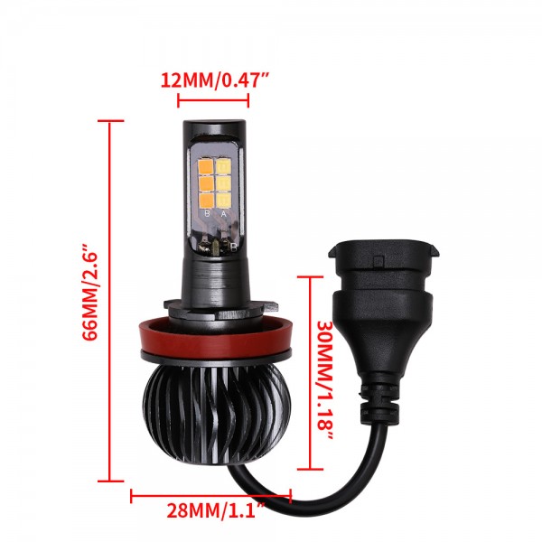 2pcs High Power 9005 9006 Dual Color LED Front Fog Lights