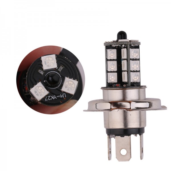 2pcs Remote Control Lights H4 5050 27SMD LED Bright Fog Bulbs