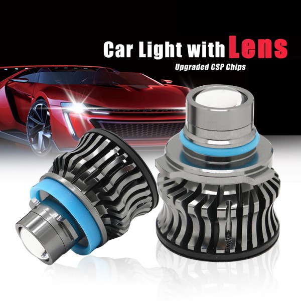 Auto LED Fog Lights Projector Lens Laser H7 H11 H8 H9 9005 HB3 9006 HB4 50W 2400LM White Amber LED Headlamp Driving Bulb