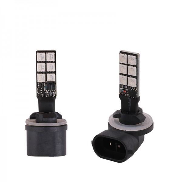 881 LED RGB 5050 27SMD 7 Color Car Headlight Fog Light Bulb