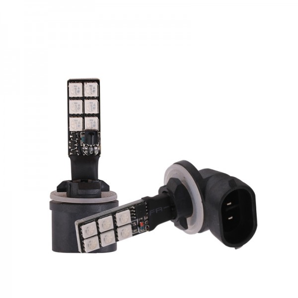 881 LED RGB 5050 27SMD 7 Color Car Headlight Fog Light Bulb