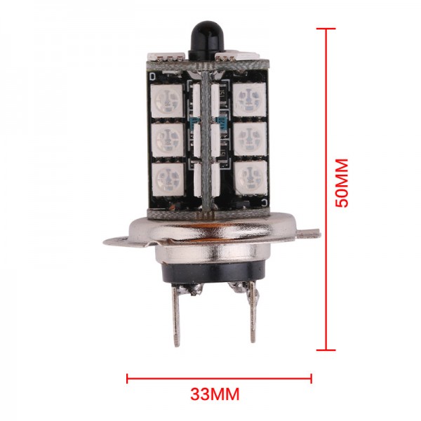 Auto H7 5050 27SMD RGB Led Fog Light With Remote Control 
