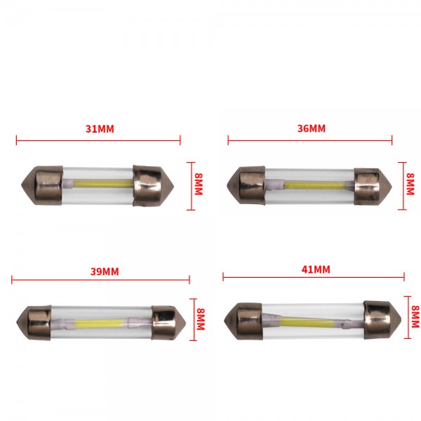  31mm,36mm,39mm,41mm COB LED festoon bulb