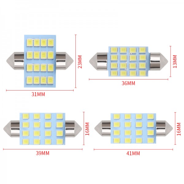 2835 16SMD 31mm 36mm 39mm 41mm led  festoon bulb