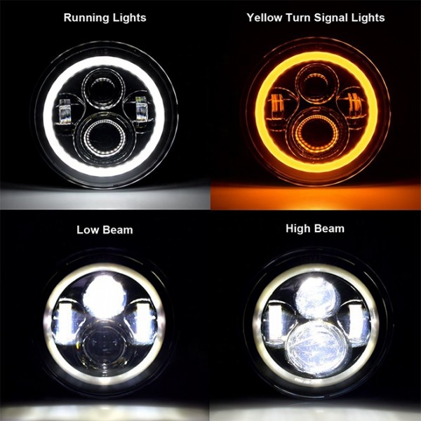 7 inch h4 led motorcycle headlight 0sram led For jeep wrangler jk parts car led headlamps 