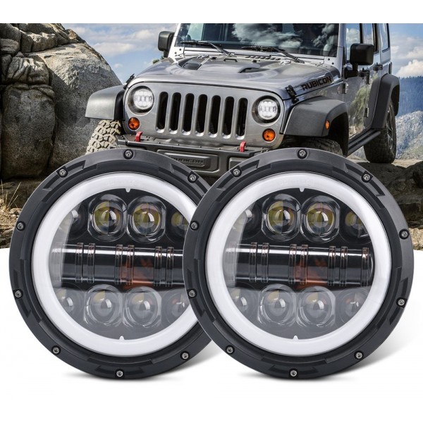 Car Motorcycle 7Inch angel eye Led Headlight For 7" Led Headlamp