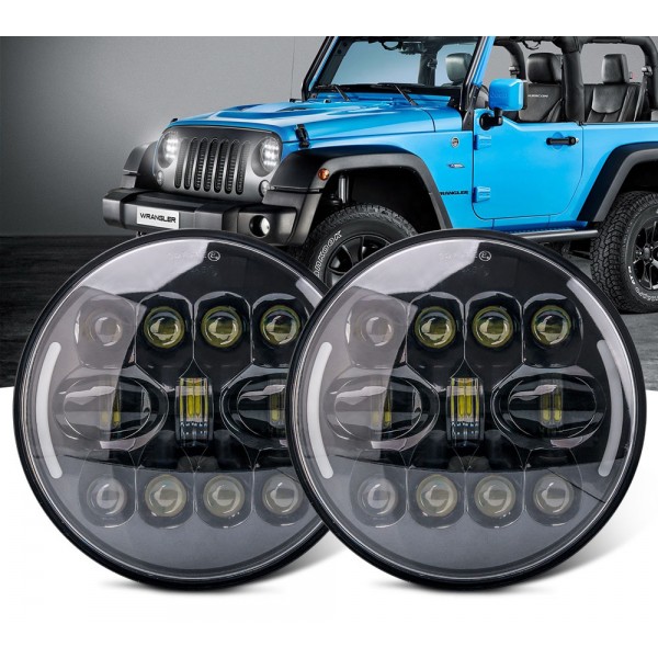Halo Ring 7 inch Offroad Off Road Motorcycle Headlights Led Lamps 12V Led Headlight for Wrangler