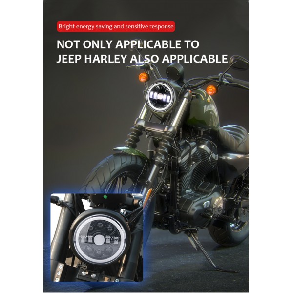 Super Bright led headlight Hi/Lo Beam DRL led motorcycle headlamp for Harleys Davidsons
