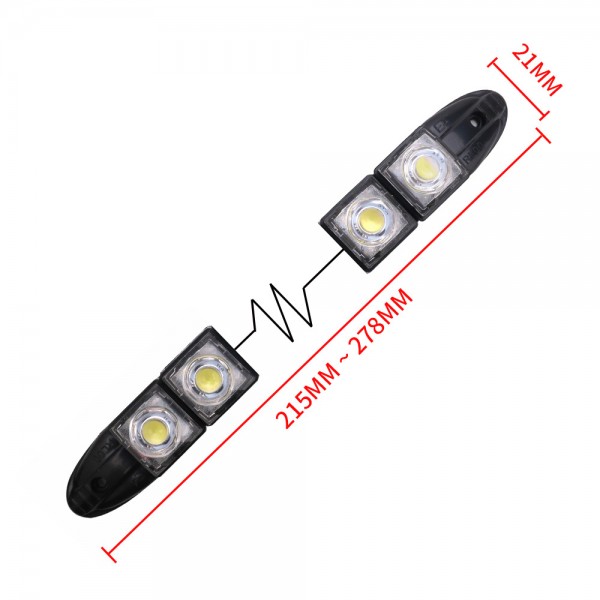  Flexible Car 8LED Super Bright White LED DRL