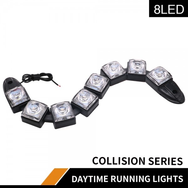  Flexible Car 8LED Super Bright White LED DRL