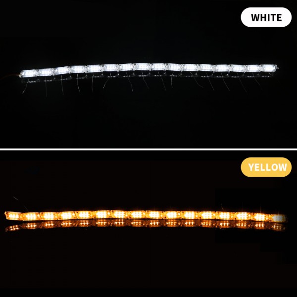 Car LED Turn Signal Flexible Headlight Switchback Angel Eye tear strip light