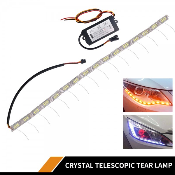 Car LED Turn Signal Flexible Headlight Switchback Angel Eye tear strip light