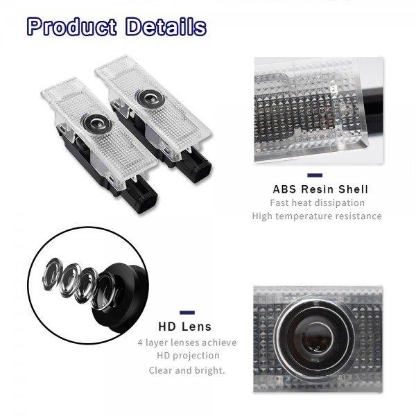 Car LED Door Projector Logo Ghost Light For Maserati Quattroporte GranTurismo Ghibli GranCabrio Levante 