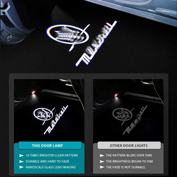 Car LED Door Projector Logo Ghost Light For Maserati Quattroporte GranTurismo Ghibli GranCabrio Levante 