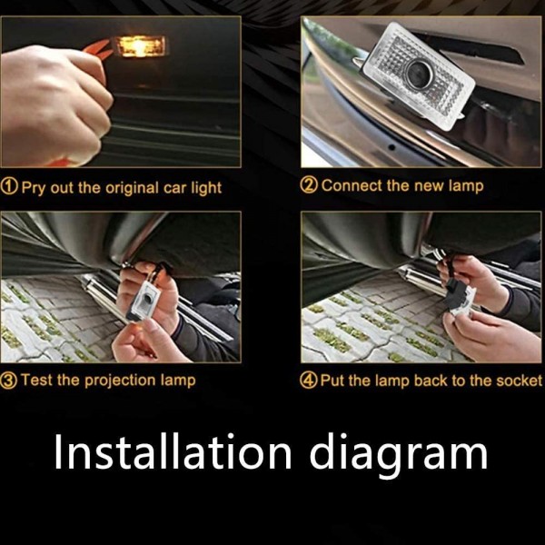 For Tesla Model 3 S X Y Auto Logo LED Car Door Welcome Light Emblem Laser Projector Lamp Decorative Signal Luces Accessories New