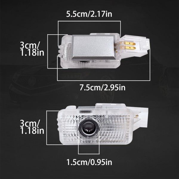LED Car Door Ghost Light for Acura MDX RLX ZDX TLX TL Auto Logo Emblem Laser Projector Welcome Lamp