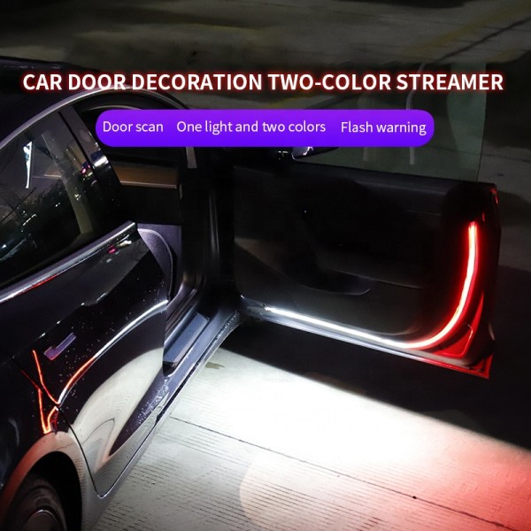 Car door warning lamp flashing signal led light anti-collision two-color streamer strip 