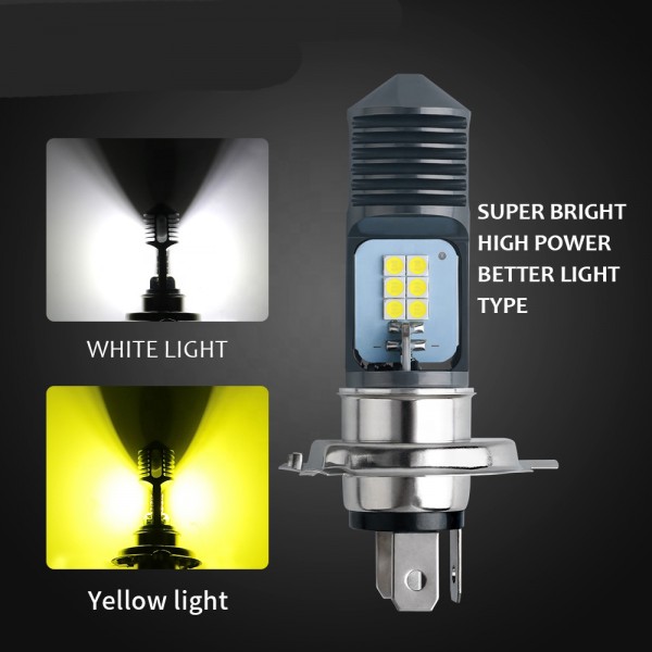 Motorcycle H4 BA20D P15D 3030 led headlight 12smd light bulbs
