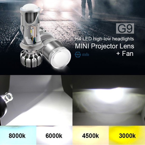 H4 led headlight lens projector bi led lenses for 12V cars 82W 8000LM 6000k light bulb H19 hi lo turbo ice lamp for auto
