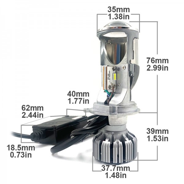 H4 led headlight lens projector bi led lenses for 12V cars 82W 8000LM 6000k light bulb H19 hi lo turbo ice lamp for auto