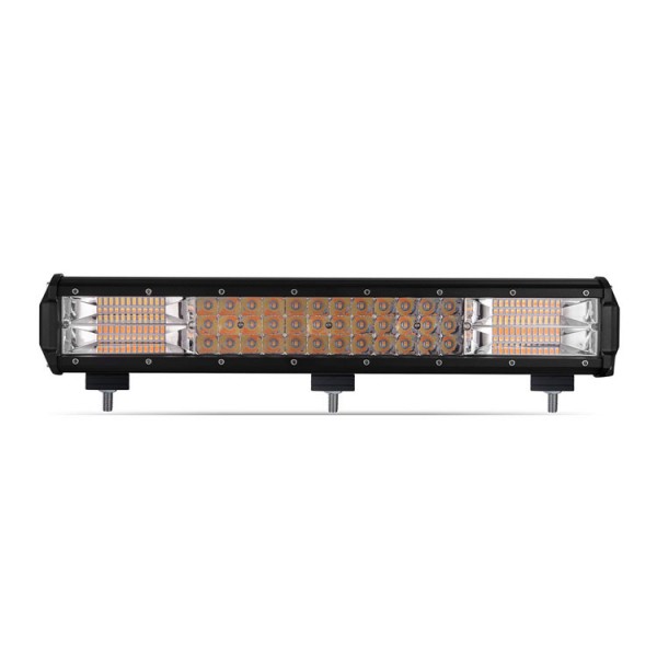 High Power Tri-row Double Colour 17inch 252w Work Driving Light Truck Atv Offroad Car Led Light Bar