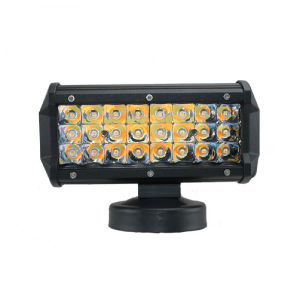 72W Spot 7 inch Multi-functional Dual-Colour LED Strobe Light Bar 