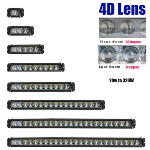 100W 17inch Straight Single-Row LED Light Bar with 4D Lens