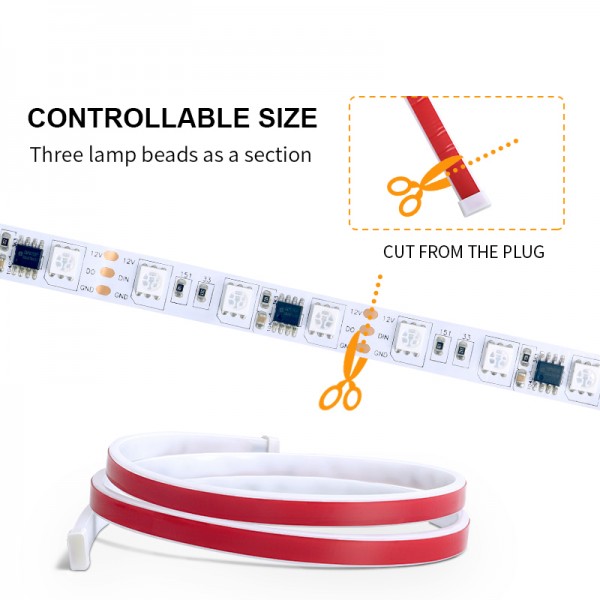 120mm LED Car Led Light Strips Running Turn Signal Colorful 