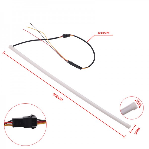 2PCS 60 cm LED DRL DIY flexible