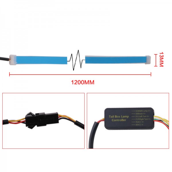 120CM colorful car trunk led tail trailer tailgate strip light 
