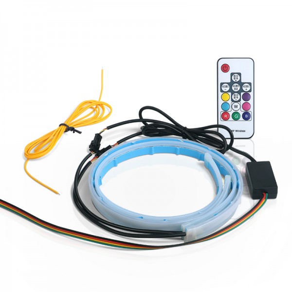 45CM Dual Color Car Switchback Flexible DRL LED with Turn Signal Strip